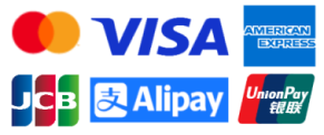 Payment forms accepted:  Mastercard, Visa, American Express, JCB, Alipay, Union Pay through Stripe.